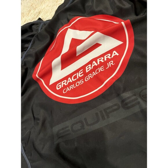 Gracie Barra Rash Guard Black Belt Shiny Compression Size Medium - Picture 10 of 10